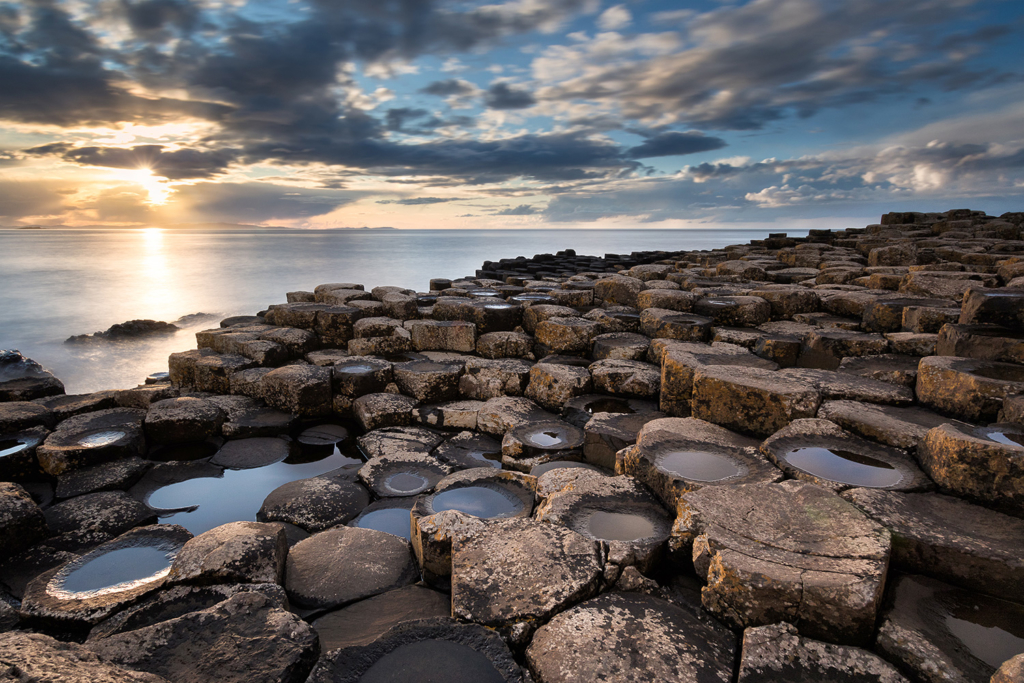 Giant's causeway at sunset