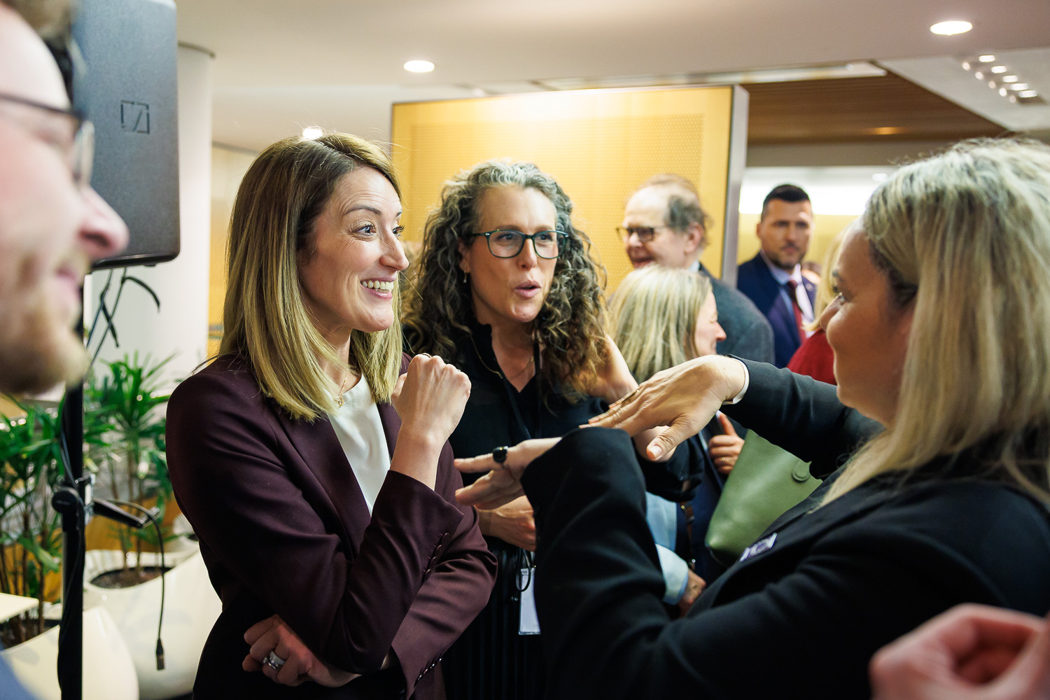 Roberta Metsola, European Parliament President at a networking event in Brussels